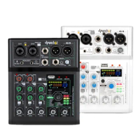 G4 Mini 4 Channel Sound Card Mixer USB Console DJ Karaoke Smartphone Professional Computer Recording 48V