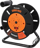 DEWENWILS Extension Cord Storage Reel With 4-Grounded Outlets Heavy Duty Open Cord Reel For 12/314/3