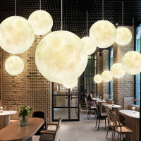 月球燈星球北歐藝術臥室圓球服裝店鋪餐廳燈商用創意網紅吧臺吊燈