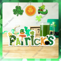 Putuo Decor 1pc St. Patrick's Wooden Sign Table Decor, Desktop Decor for Home Cafe Bar, 8.6 X 3.2 Inches St. Patrick's Day Gifts