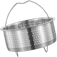 Stainless Steel Rice Steamer Vegetables Steaming Stand Basket for Fruit Dim Sum Air Fryers