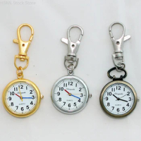 Silvery Golden Retro Pocket Key Ring Clip Clasp Bag Watch Quartz Watch Pocket Watches Nurse Watch