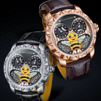 Lucky Harvey Watches for me Automatic mechanical movement Limited edition Bee flapping dia Synthetic sapphire water proofwatch