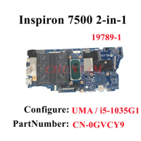 19789-1 I5-1035G1 GVCY9 For Dell Inspiron 7500 2-In-1 Laptop Motherboard CN-0GVCY9 Mainboard 100%TEST