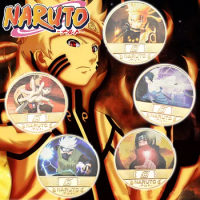 Bandai Anime Naruto Figure Sasuke Kakashi Golden Coins Collection Cartoon Gifts Toys Action Figures