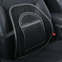 1pc Universal Car Waist Back Auto Seat Chair Back Support Massage Mesh Cushion Summer Seat Breathable Interior Cushion Supplies