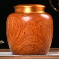 緬甸黃花梨茶葉罐國標紅木手工木質工藝品茶罐創意個性時尚密封罐