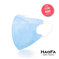 【HAOFA x MASK】N95 3D 氣密型立體口罩 粉藍色 四層 成人款 50入/盒 台灣製造 MIT 立體口罩