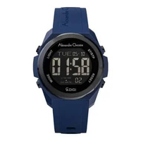 Jam Tangan Pria Alexandre Christie Digi AC 9342 MH RIPBABU Men Black Digital Dial Blue Rubber Strap