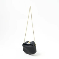 Tas POLENE BERI CHAIN TEXTURE LEATHER BLACK SHOULDER BAG 100% ORIGINAL 20X14X8CM