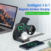 15W 3 in 1 Magnetic Fast Wireless Charger For Iphone 11 12 Pro MAX For Apple Watch AirPods Por Charging 2021 Creativity