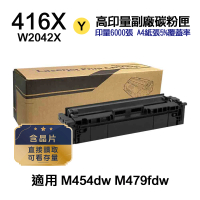 【Ninestar】HP W2042X 416X 黃色 高印量副廠碳粉匣 含晶片 適用 M454dn M454dw M479dw M479fdw