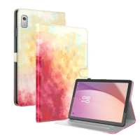 For Lenovo Tab M9 Case Tablet Funda Watercolor Leather Case For Lenovo Tab M9 Case 9.0 inch 2023 TB-310FU M9 Wallet Cover