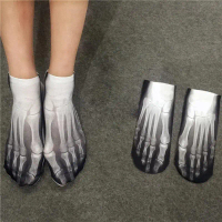 1 Pair Hallowmas Casual 3D Printed Low Cut Ankle Bone Socks Cotton for Mens/Womens funny socks
