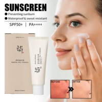 Rice Probiotic Sunscreen Organic Waterproof Sunscreen Lotion Oil-free Facial Body Whitening Sunscreen Cream SPF 50+ PA++++ 50ml