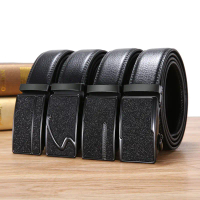 [Cập nhật hot trend] Thắt lưng nam khóa tự động mặt đen thời trang da PU cao cấp T111