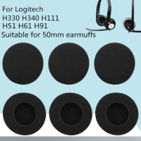 50mm Ear Pads for Logitech H330 H340 H111 H51 PX100 PX200 Earmuffs Sponge Cover USB PC Earphone Earpads Replacement Accessories
