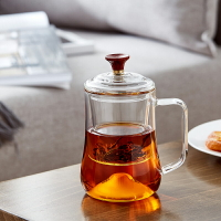 雪山玻璃綠茶水杯可加熱保溫辦公過濾沖泡茶杯茶水分離創意花茶杯