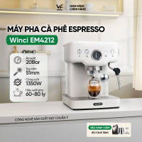 [TẶNG 3 MÓN] - Máy pha cà phê Espresso Winci EM4212, áp suất 20 Bar, tay cầm 51mm, công suất 1350W (