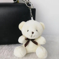 20PCS Mini Teddy Bear Stuffed Plush Toys 8cm Small Bear with bow Stuffed Toys pelucia Pendant Kids Birthday Gift Decor CMR038