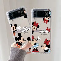 Disney Mickey Minnie Mouse Phone Case for Samsung Galaxy zflip ZFlip3 Z Flip 4 Z Flip5 Z Flip 3 5G Clear Soft Air Cover