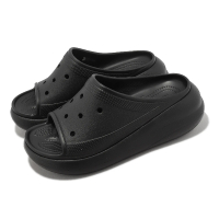 【Crocs】拖鞋 Crush Slide 男鞋 女鞋 黑 全黑 經典泡芙 厚底 洞洞 卡駱馳(208731001)