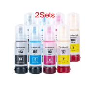 2Sets 103 Premium Refill Ink for Epson 103 ink Ecotank L3160 L3210 L3211 L3250 L3256 L3260 L3266 L5190‎ L5290 L5296Printer