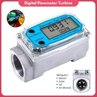 Flowmeter Digital Turbin Alat Ukur Aliran Bahan Bakar DIsplay LCD