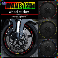 Miếng dán decal cho bánh xe WAVE 125i 17 inch, phù hợp cho phụ kiện xe máy Wave, dùng để độ mâm/lốp,