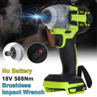 588N.M Cordless Electric Brushless Impact Wrench Rechargeable 1/2inch Socket Wrench Power Tool for Makita 18V Battery no Battery