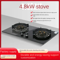 4.8kW Fierce Fire Gas Stove Household Natural Gas Automatic Flameout Protection Gas Cooker Embedded Dual-Use Double Burner