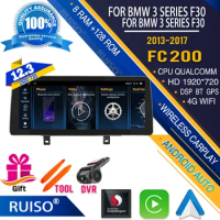 RUISO FC200 Qualcomm 12.3 inch Android car player For BMW 3 Series F30/F31/F34/F35 2013-2017 Car GPS Monitor CarPlay Auto Audio