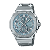 CASIO卡西歐 G-SHOCK 藍牙 太陽能電力 質感冰藍 全金屬 高質感指針 八角形錶殼 GMC-B2100AD-2A_46.3mm