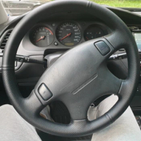 Black Artificial Leather Car Steering Wheel Cover for Honda CRV CR-V 1997-2001 Accord 6 1998-2002 Odyssey 1998-2001 Prelude