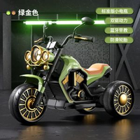 全城熱賣 - 德國暢銷兒童電動摩托車玩具寶寶一二三週歲半小女孩男童六一生日禮物（豪華遙控款）綠金色+12v7超大電瓶+雙驅動+藍牙早教+遙控+防滑輪+頭盔