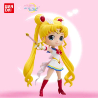 Genuine Bandai Sailor Moon Model Qposket Toys Super Moon Sailor Moon Anime Action Figures Model Assembly Toy Girls Gift