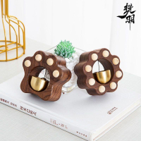 促銷◎門鈴鐺◎ 吸門式入戶 風鈴 多巴胺木質貓爪門鈴鐺吸附式商鋪進門提醒銅鈴 裝飾
