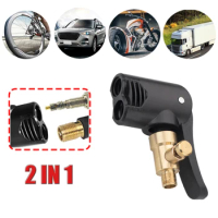 1PCS 2 In 1 Car Tire Valve Pump Nozzle Clamp Deflate Motorcycle Bike Air Chuck Inflator Inflatable Pump Adapter Thread Connector