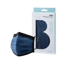 【BioMask保盾】醫療口罩-未滅菌-丹寧黑邊-成人用-10片/盒(醫療級、雙鋼印、台灣製造)