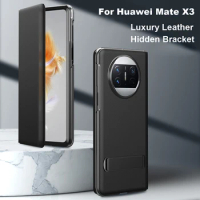 For Huawei Mate X3 Case Luxury Premium Leather Smart Touch Silde Window View Flip Cover with Bracket for Huawei Mate X3