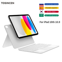 TOSINCEN Magic Keyboard Folio for IPad 10th Generation 10.9 2022 Case Arabic Korean Russian Spanish Tablet Cases Ipad Case Funda