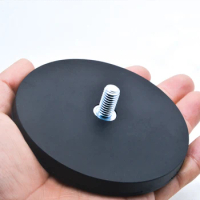 For Car LED Light Camera 45KG Powerful Neodymium Magnet Disc Rubber Costed D88x8mm M8 Thread Surface Protecting