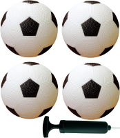 AppleRound Pack of 4 Toy Sports Balls with 1 Pump for Toddlers and Kids: 5-Inch Basketball 5-Inch So