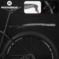 ROCKBROS Bike Mudguard Soft Rubber Widening Adjustable Rear Front Tail Bike Fender Bike Part MTB Mudguard Bike Accessories