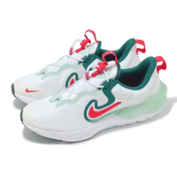 【NIKE 耐吉】慢跑鞋 Run Flow GS 大童 女鞋 白 綠 紅 緩衝 運動鞋(DR0472-101)