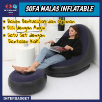 Sofa Malas Lazy Bean Bag Inflatable dengan Bantalan Kaki - 81003, Bahan Flocking Fabric, Isi Angin,