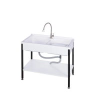 【大巨光】活動式洗衣板洗衣槽 + ST白鐵烤漆架(ST-U5100)