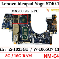 NM-C451 For Lenovo ideapad Yoga S740-14IIL Laptop Motherboard With i5-1035G1 i7-1065G7 CPU MX250 2G GPU 8G 16G RAM 100% Tested