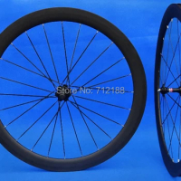 WS-CW05 : carbon Matt Cycling Road bike Clincher wheelset 50mm 700c Bicycle Wheel Rim ( Basalt Brake Side ) HUB