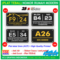 Plat tebal nomor rumah papan alamat nomer angka pintu minimalist cantik free design custom